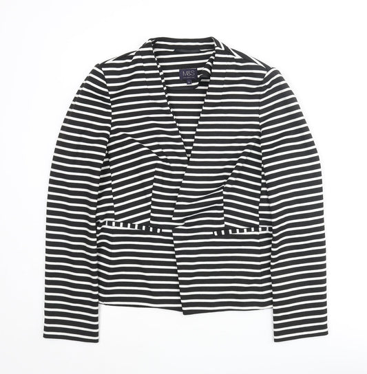 Marks and Spencer Womens Black Striped Jacket Size 12