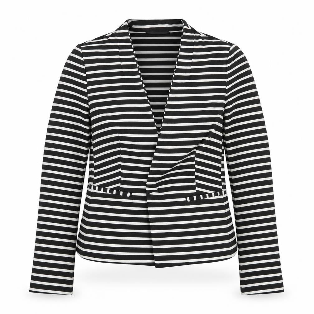 Marks & Spencer Womens Black Striped Jacket Size 12