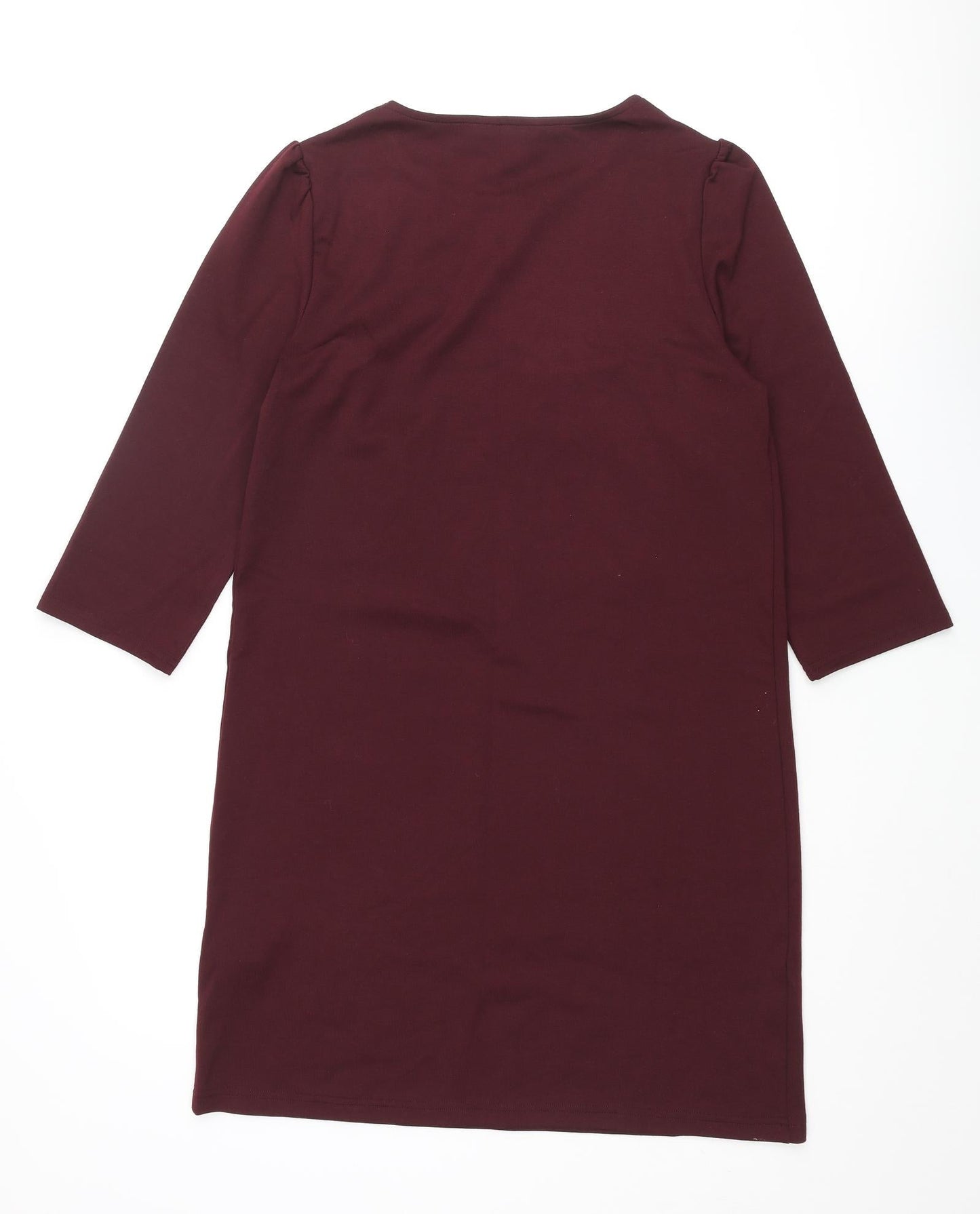 New Look Womens Red Polyester Shift Size 10 Round Neck Pullover