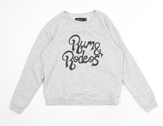 MINKPINK Womens Grey Cotton Pullover Sweatshirt Size S Pullover - Rum & Rodeos