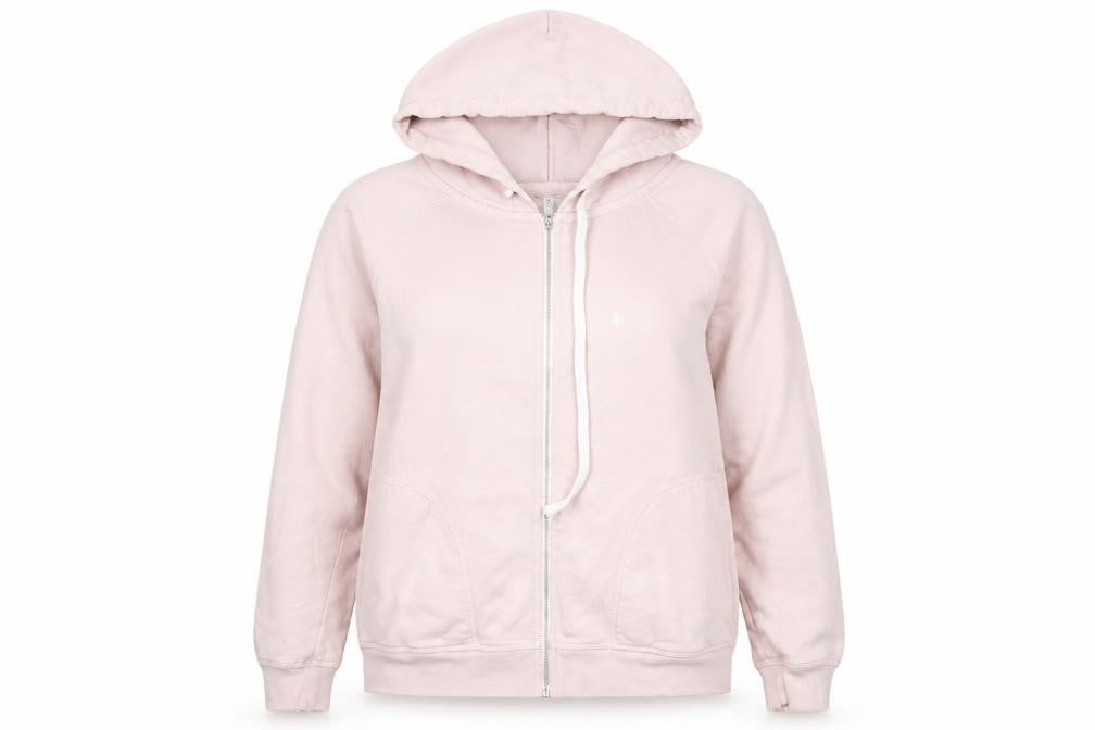 Jack Wills Womens Pink Cotton Full Zip Hoodie Size 14 Zip