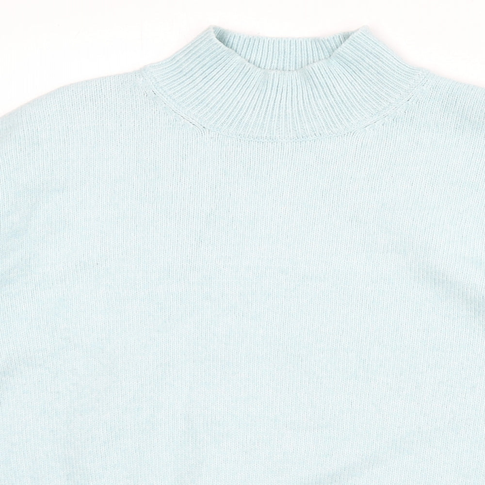 Marks and Spencer Womens Blue Mock Neck Polyester Pullover Jumper Size M