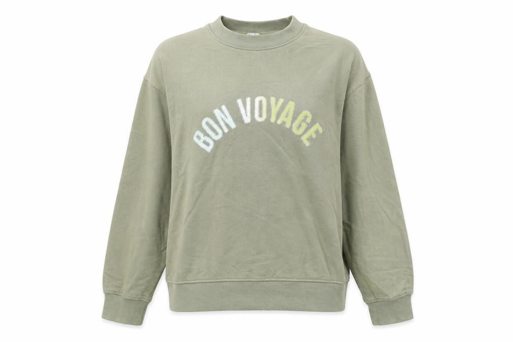 Marks & Spencer Womens Green Cotton Pullover Sweatshirt Size M Pullover - Bon Voyage