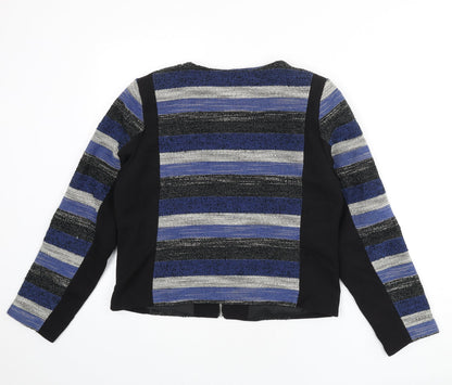 H&M Womens Multicoloured Striped Jacket Size 16 Zip
