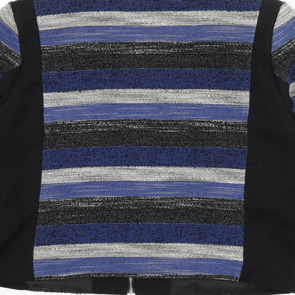 H&M Womens Multicoloured Striped Jacket Size 16 Zip