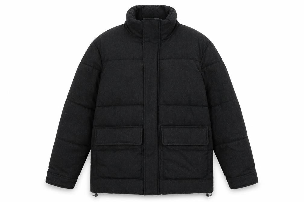Zara Womens Grey Puffer Jacket Coat Size S Zip
