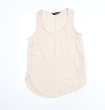 New Look Womens Beige Polyester Basic Tank Size 8 Scoop Neck