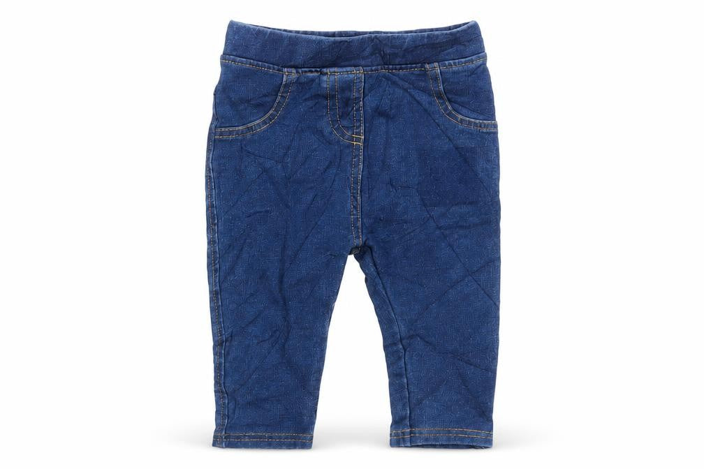 Marks & Spencer Girls Blue Cotton Capri Jeans Size 6-9 Months Pullover