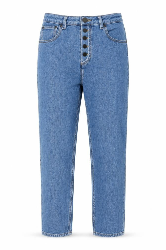 ASOS Womens Blue Cotton Straight Jeans Size 30 in L30 in Regular Button - Pockets