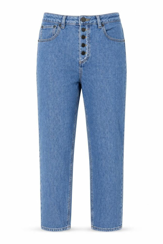 ASOS Womens Blue Cotton Straight Jeans Size 30 in L30 in Regular Button - Pockets