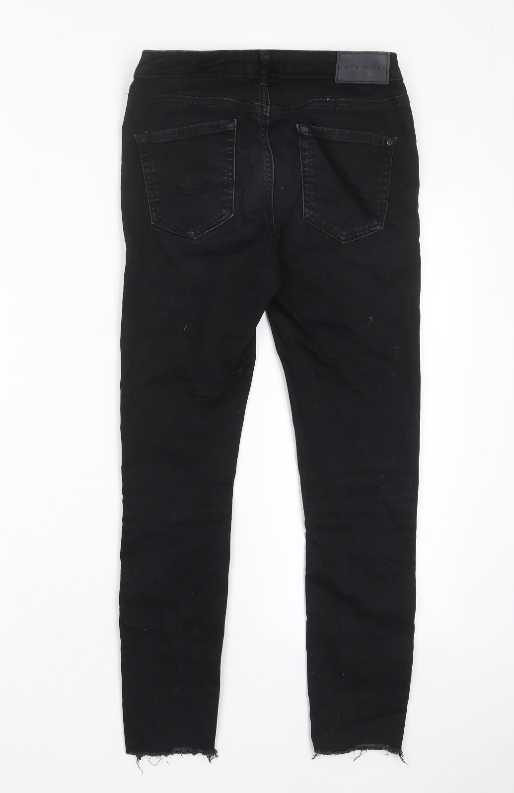 Jack Wills Womens Black Cotton Skinny Jeans Size 27 in L25 in Regular Zip - Pockets, Logo