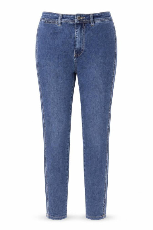 Next Womens Blue Cotton Skinny Jeans Size 10 L28 in Regular Zip - Pockets