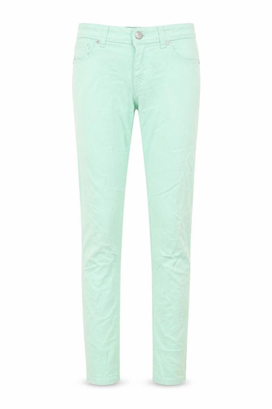 YesYes Womens Green Cotton Skinny Jeans Size 12 L31 in Regular Zip - Pockets