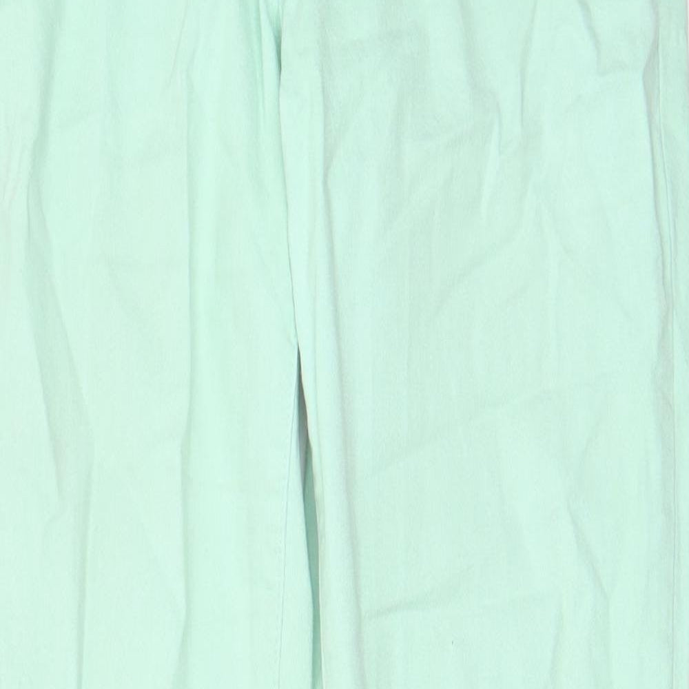 YesYes Womens Green Cotton Skinny Jeans Size 12 L31 in Regular Zip - Pockets