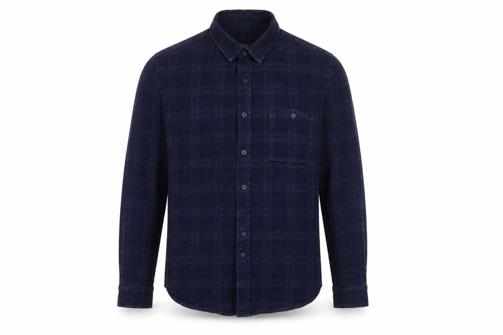 Native Youth Mens Blue Plaid Cotton Button-Up Size S Collared Button
