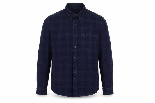Native Youth Mens Blue Plaid Cotton Button-Up Size S Collared Button