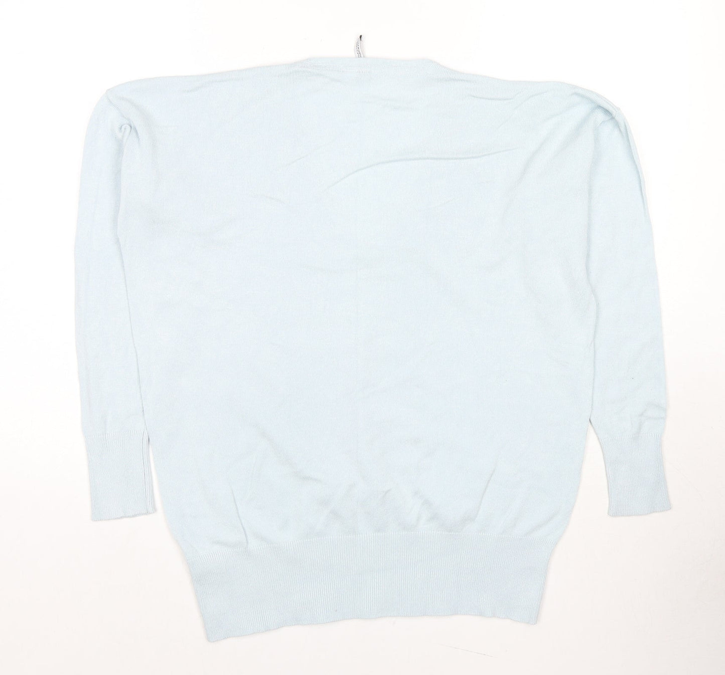 Capsule Womens Blue V-Neck Viscose Pullover Jumper Size 12