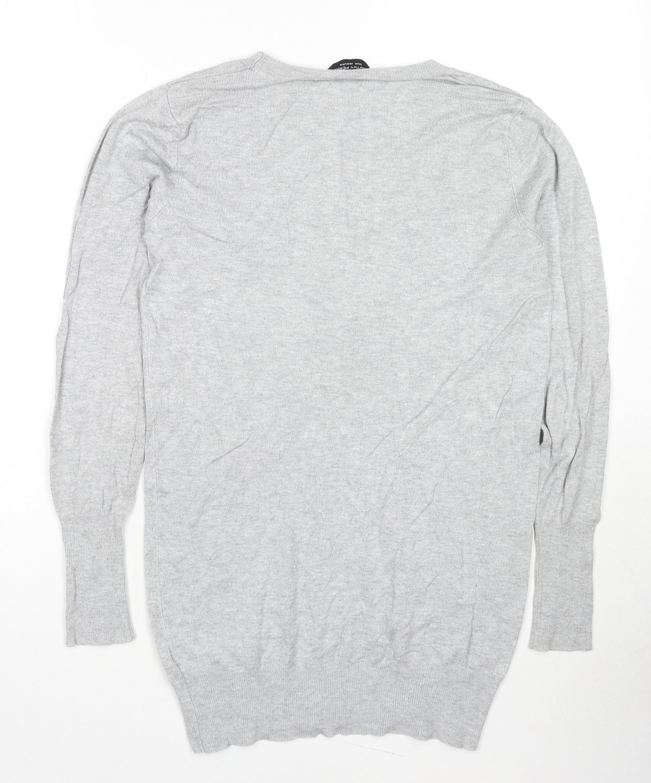Dorothy Perkins Womens Grey V-Neck Cotton Pullover Jumper Size 12