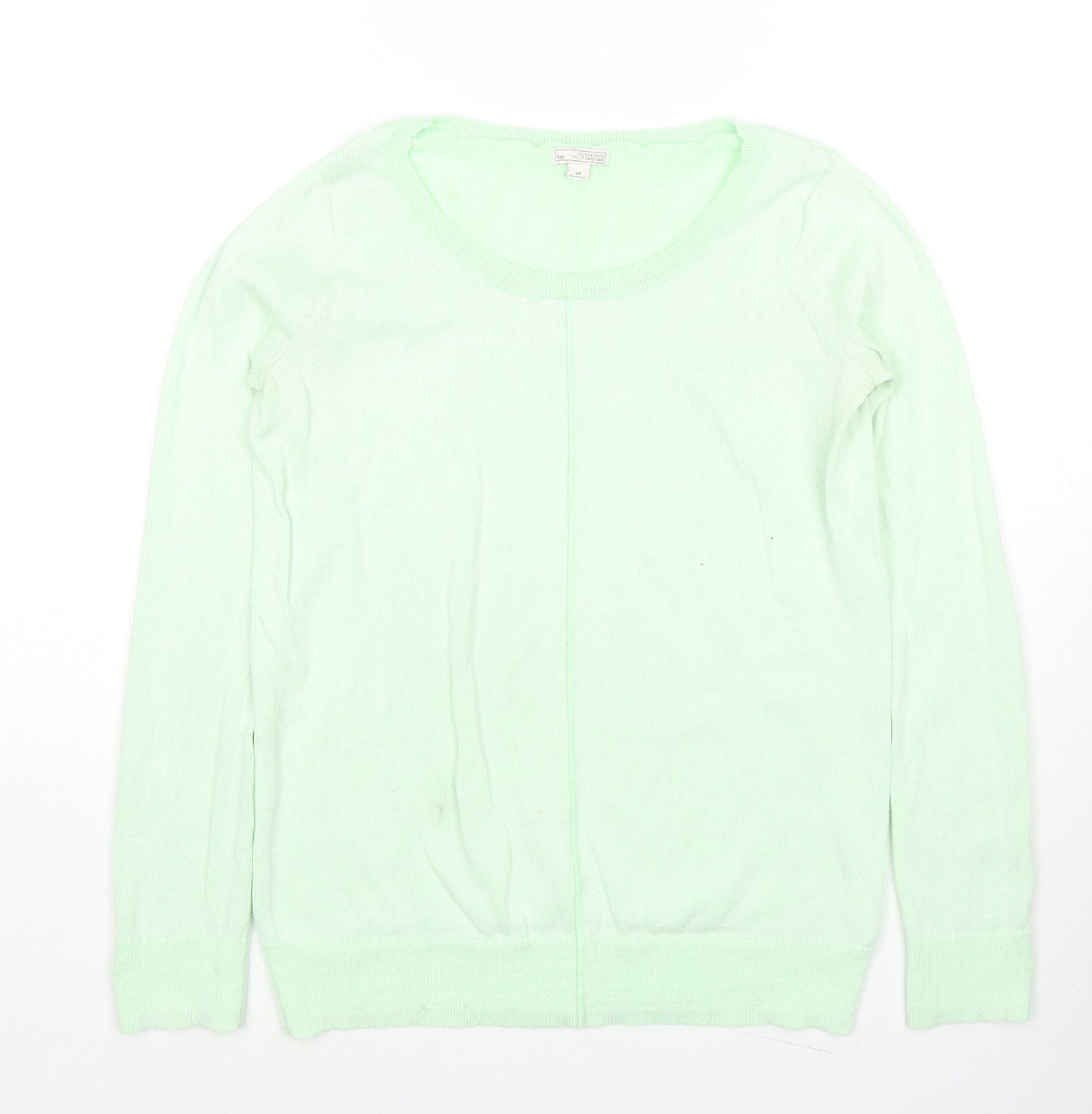 Gap Womens Green Round Neck Polyester Pullover Jumper Size S
