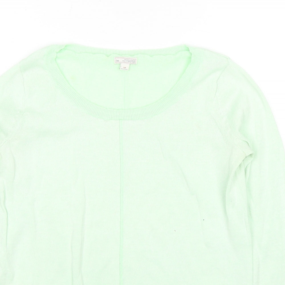 Gap Womens Green Round Neck Polyester Pullover Jumper Size S