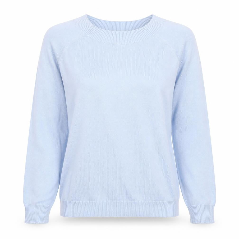 VILA Womens Blue Round Neck Viscose Pullover Jumper Size M