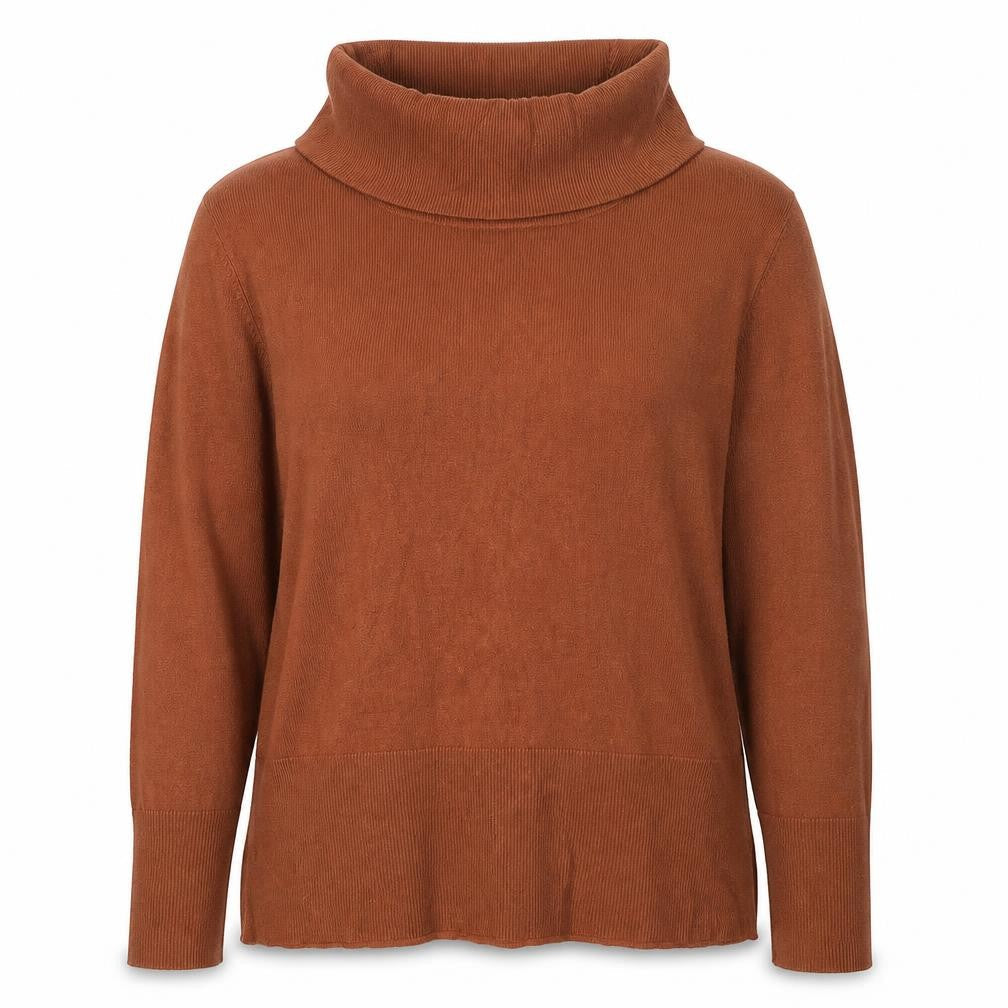Soyaconcept Womens Brown Roll Neck Viscose Pullover Jumper Size 2XL