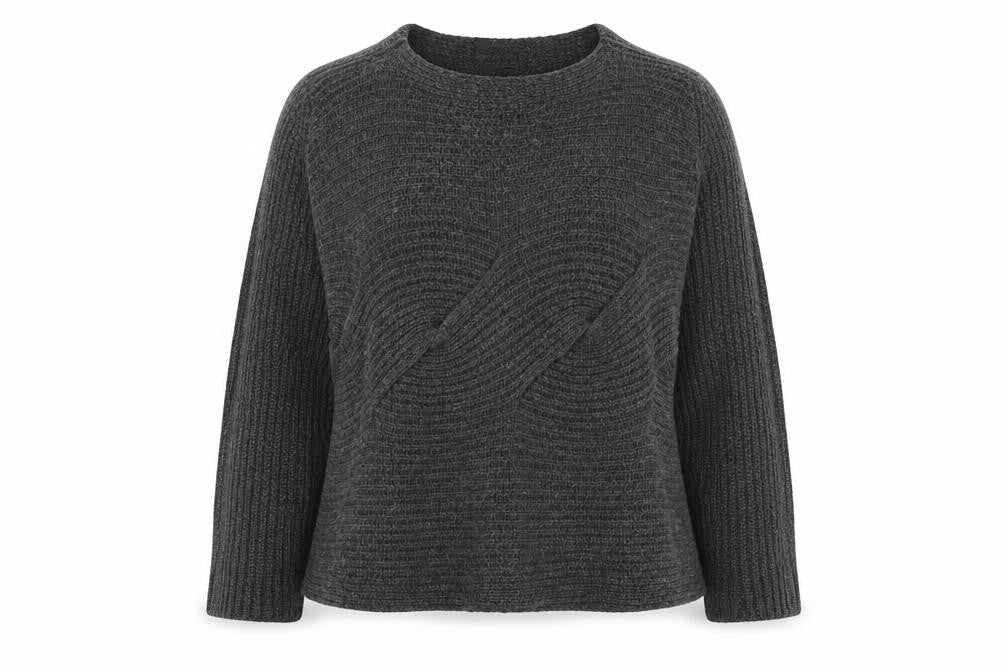 Pemizzi Womens Grey Boat Neck Acrylic Pullover Jumper Size 12