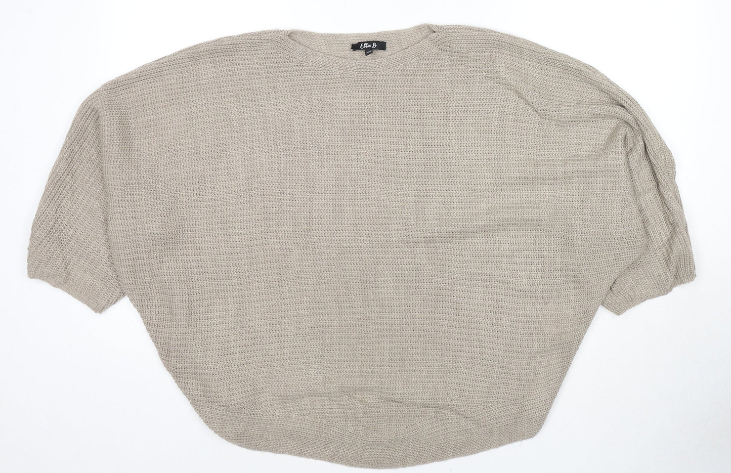 Ellie B Womens Brown Boat Neck Polyester Pullover Jumper One Size