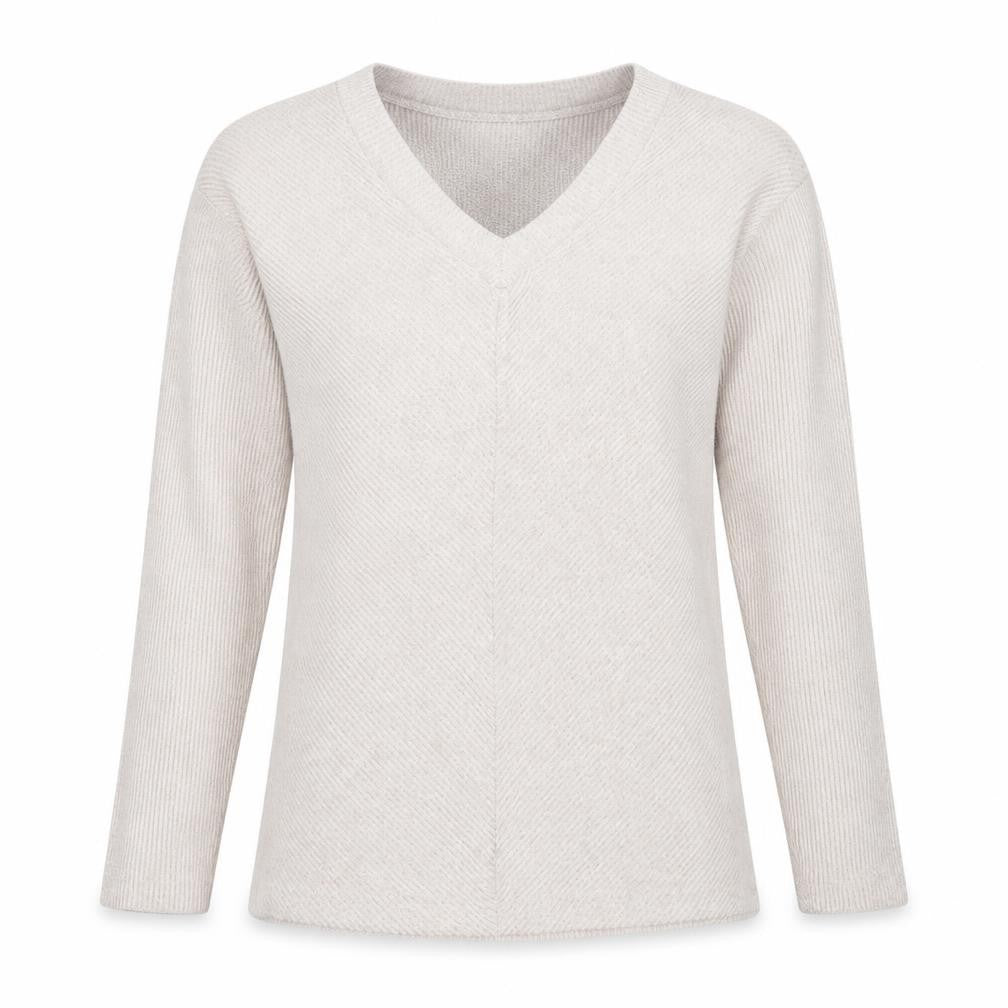 Jeffrey Banks Womens Beige V-Neck Polyester Pullover Jumper Size 8 - Size 8-10