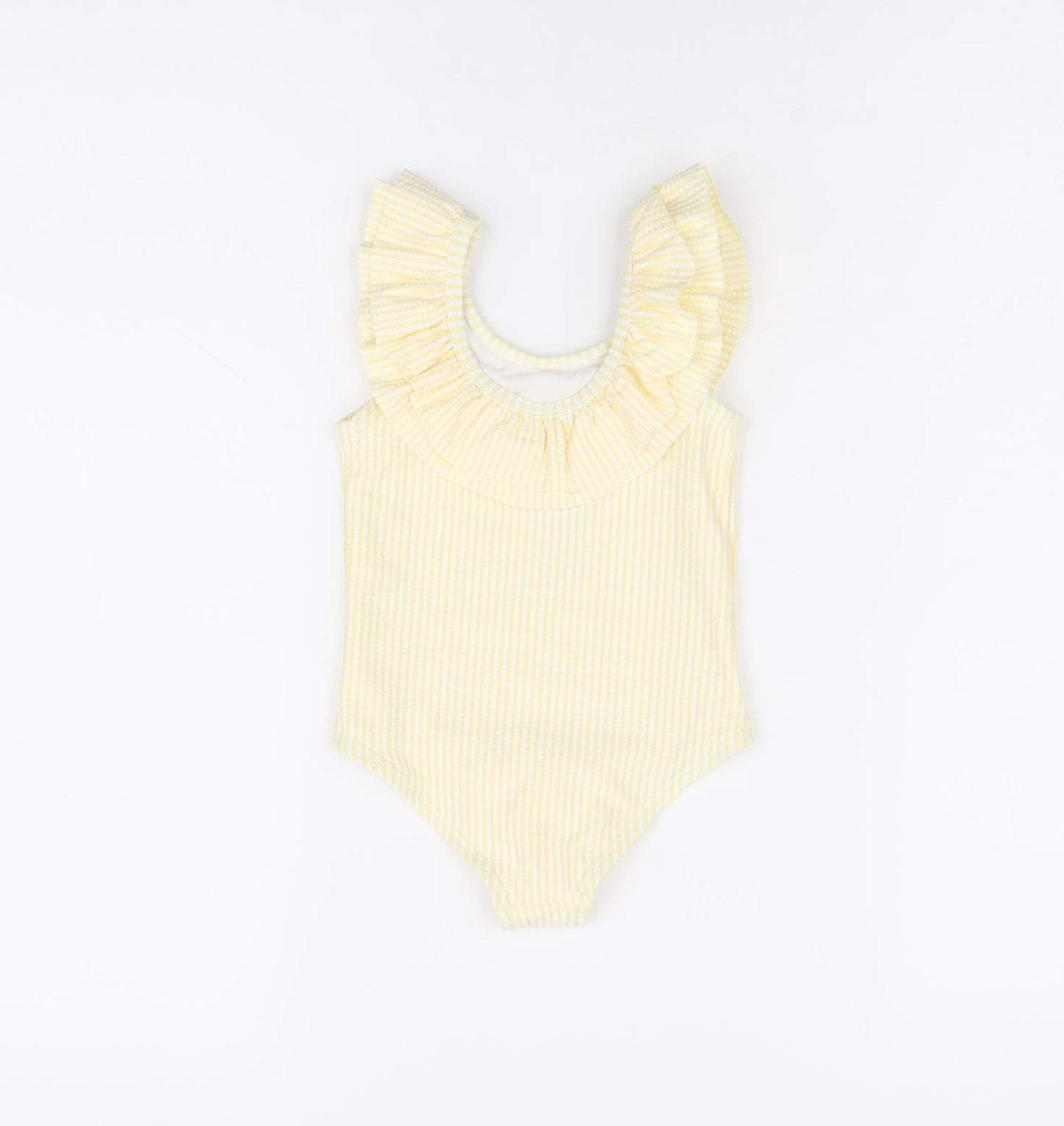 Marks and Spencer Girls Yellow Striped Polyester Bodysuit Outfit/Set Size 12-18 Months Pullover - Swimming Costume