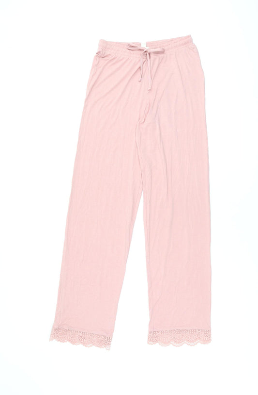 Marks and Spencer Womens Pink Solid Viscose Top Pyjama Pants Size XS Drawstring