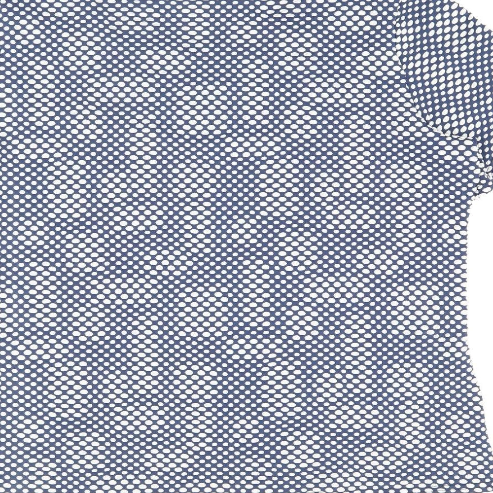 Kate Lilly Womens Blue Polka Dot Polyester Basic T-Shirt Size 22 Round Neck