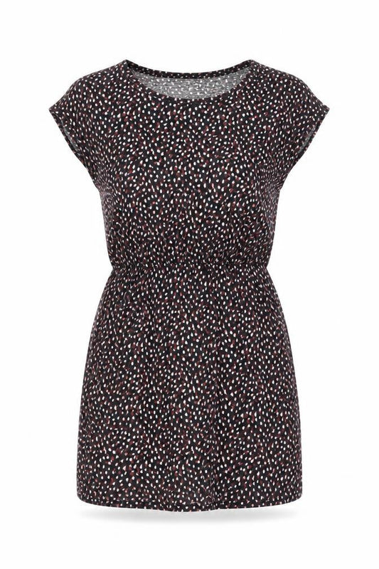 H&M Womens Black Geometric Cotton Mini Size S Round Neck Pullover