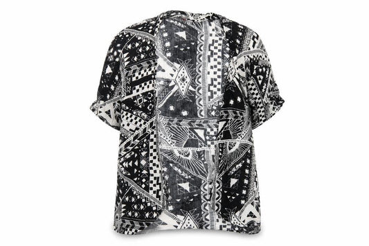 H&M Womens Black V-Neck Geometric Viscose Cardigan Jumper One Size