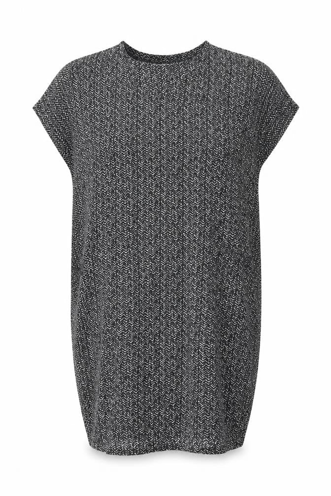 Bodacious Womens Black Geometric Polyester Shift Size L V-Neck Pullover