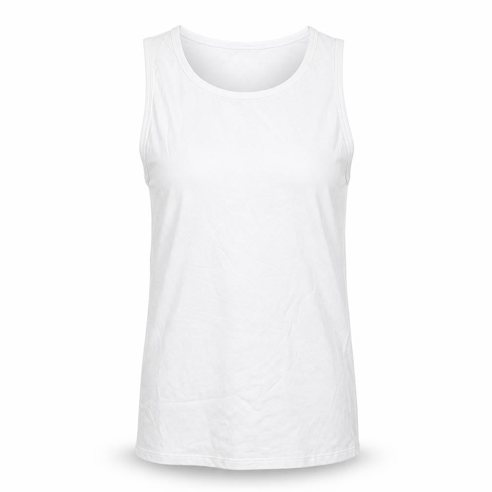 Marks & Spencer Womens White Cotton Basic Tank Size L Scoop Neck