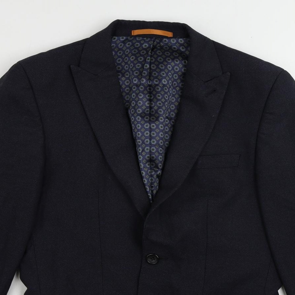 NEXT Mens Blue Polyester Jacket Suit Jacket Size 36 Regular