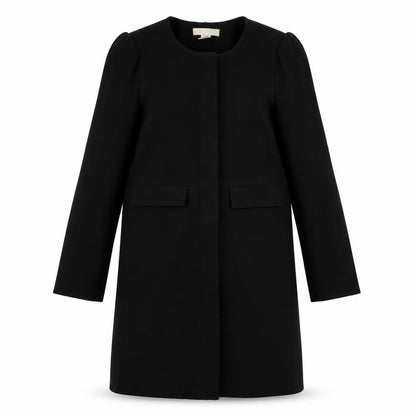 H&M Womens Black Overcoat Coat Size 10 Zip
