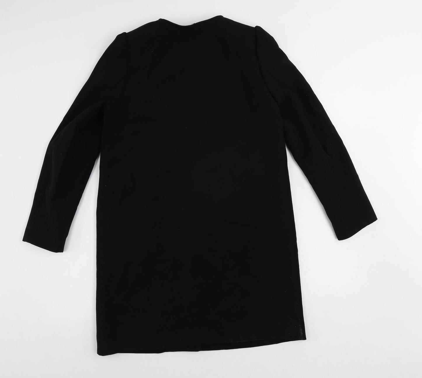H&M Womens Black Overcoat Coat Size 10 Zip