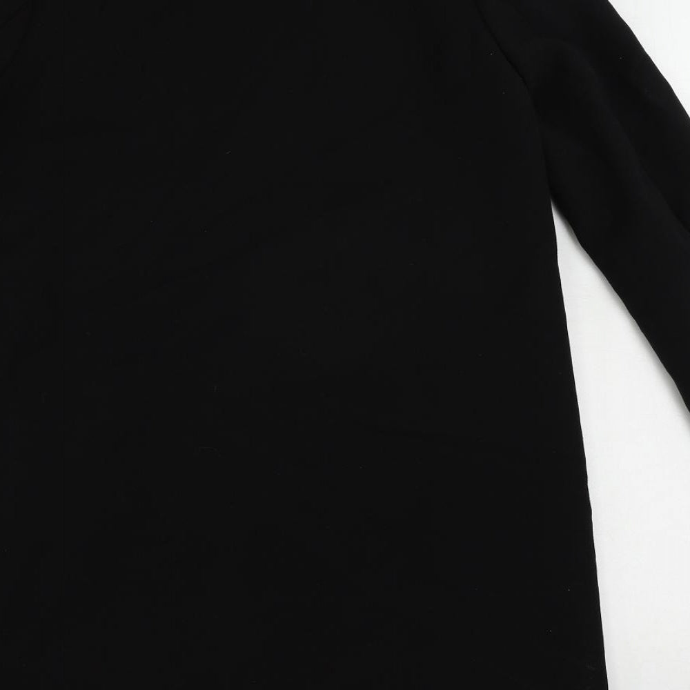 H&M Womens Black Overcoat Coat Size 10 Zip