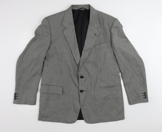 Enrico Gorlani Mens Black Geometric Polyester Jacket Suit Jacket Size 44 Regular