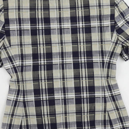 St Michael Womens Blue Plaid Jacket Blazer Size 8 Button