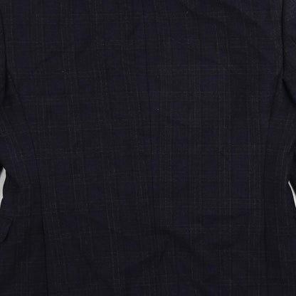 John Lewis Mens Blue Plaid Wool Jacket Suit Jacket Size 38 Regular