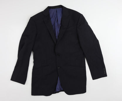 Additional front view of Autograph men’s blue wool jacket suit jacket, size 40, regular