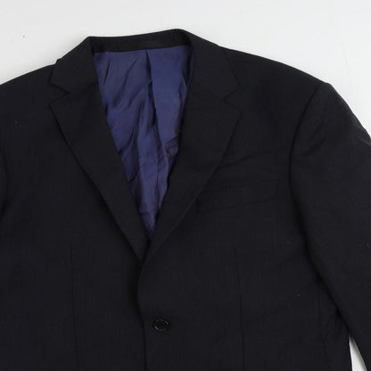 Close-up detail of Autograph men’s blue wool jacket suit jacket, size 40, regular