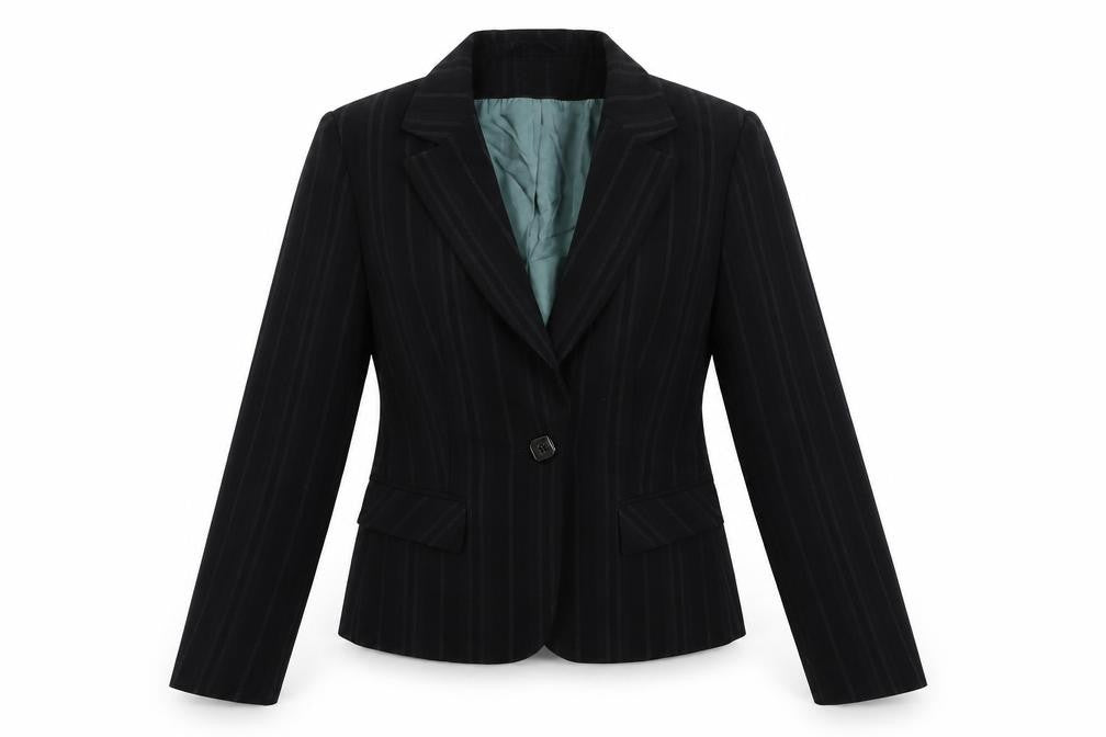 Dorothy Perkins Womens Black Striped Jacket Blazer Size 10 Button