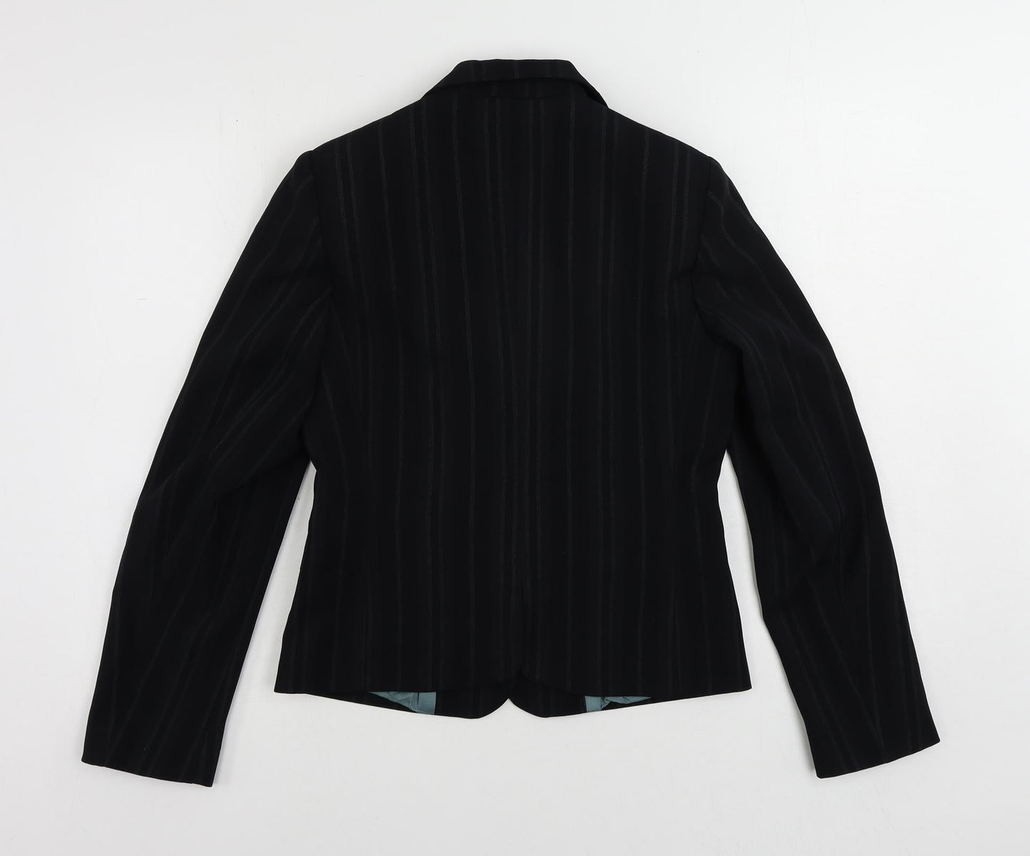 Dorothy Perkins Womens Black Striped Jacket Blazer Size 10 Button
