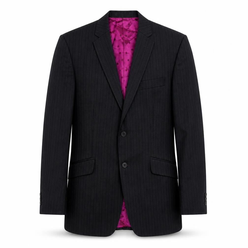 Ten by Michael Owen Mens Grey Striped Wool Jacket Suit Jacket Size 38 Regular