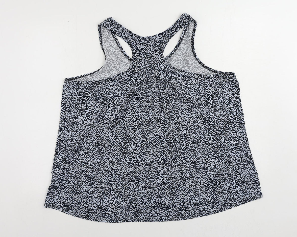 Goodmove Womens Blue Animal Print Polyester Pullover Tank Size 18 Scoop Neck Pullover