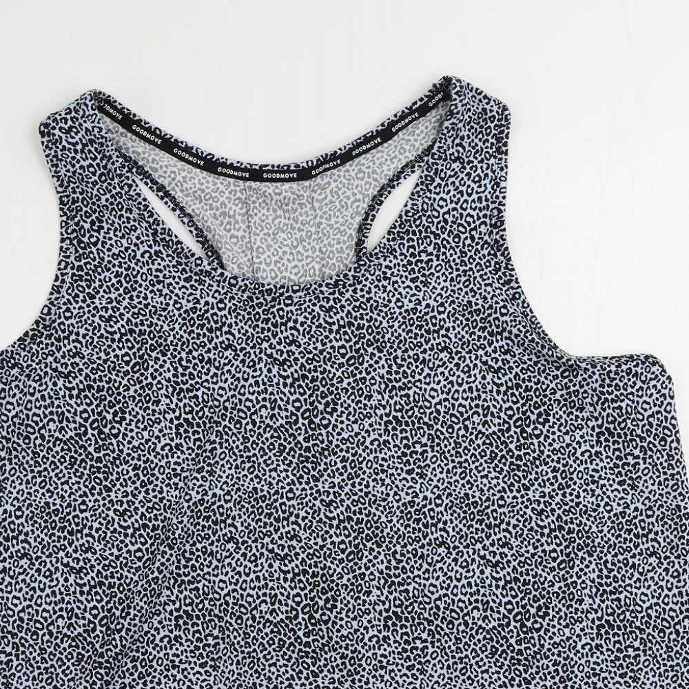 Goodmove Womens Blue Animal Print Polyester Pullover Tank Size 18 Scoop Neck Pullover